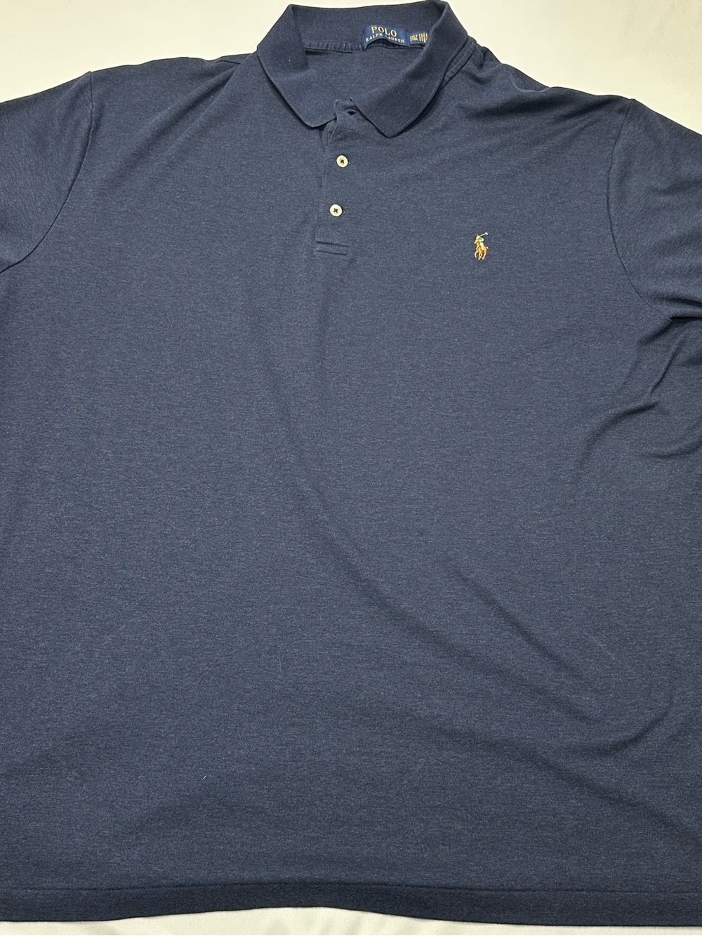 Polo Ralph Lauren Polo Shirt Navy Blue Mesh Pique Men's 2XLT 2XL Tall